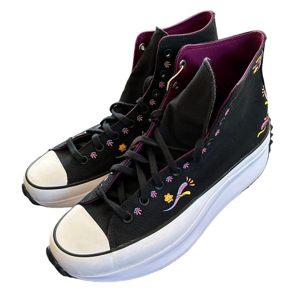 Converse Run Star Hike Day Dead High Platform Painted Embroidered NWT 13… - Picture 5 of 14